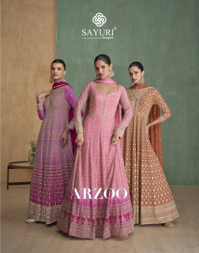 ARZOO BY SAYURI DESIGNER GEORGETTE SILK GOWN WHOLESALER IN INDIA